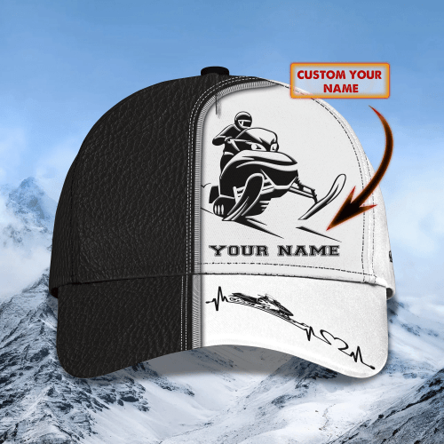 Personalized Name Snowmobile 3D Cap & Hat, 3D Baseball Cap, Classic Cap