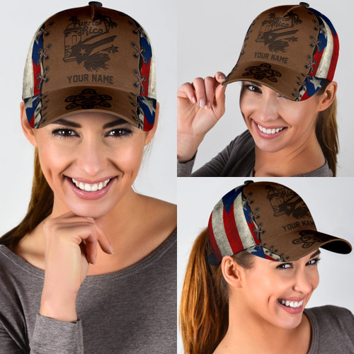 Customize Name Coqui Symbols Puerto Rico 3D Cap & Hat, 3D Baseball Cap, Classic Cap