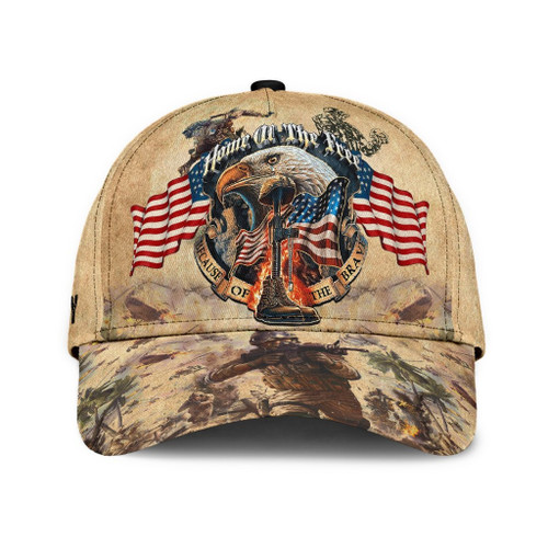Eagle US Army Veteran Home Of The Free Because Of The Brave 3D Cap & Hat, 3D Baseball Cap, Classic Cap
