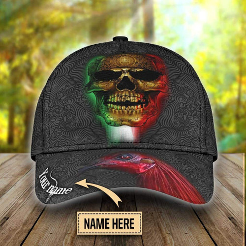Personalized Mexican Rooster Skull 3D Cap & Hat, Classic Cap, 3D Baseball Cap