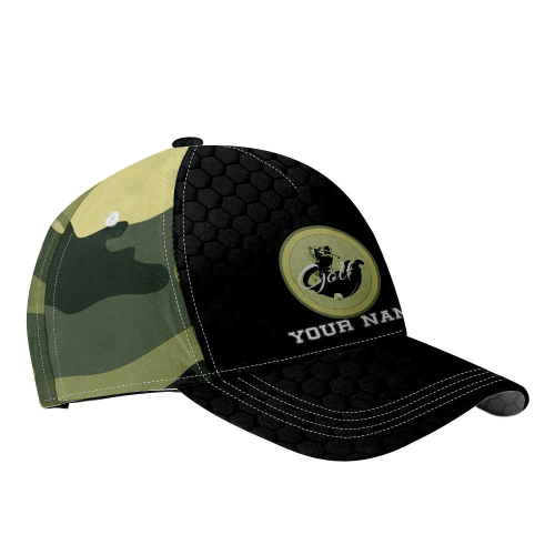 Personalized Camouflaged Black Golf Vintage 3D Cap & Hat, 3D Baseball Cap, Classic Cap