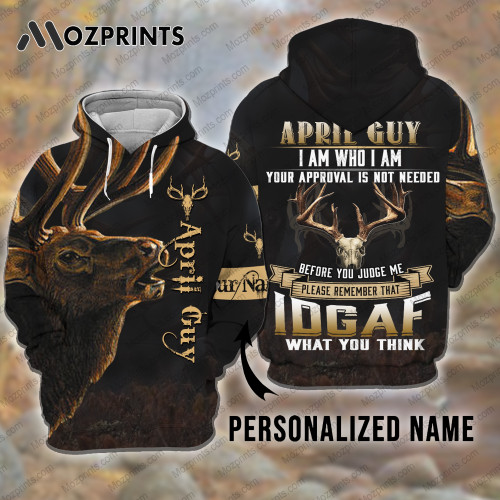 Personalized Name April Guy Deer Hunting Hoodie All Over Printed Ver 2