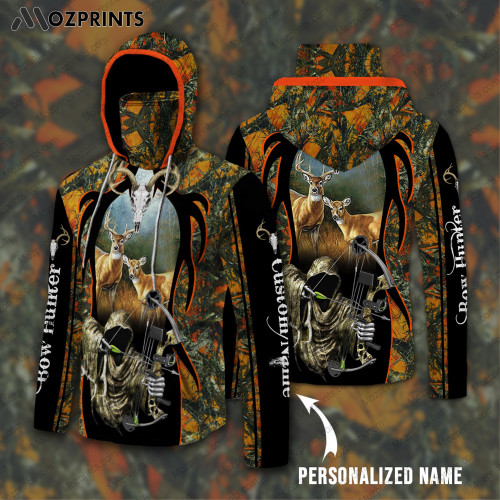 Personalized Name Deer Hunting 3d All Over Printed Hoodie With Gaiter