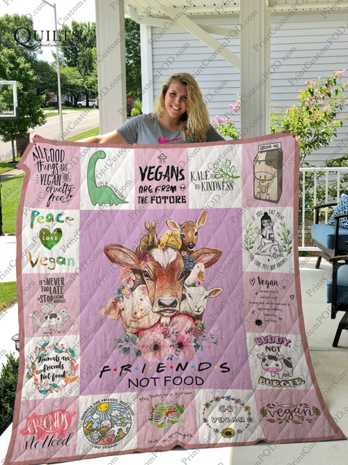 Vegan Friends Not Food Quilt Blanket Great Customized Blanket Gifts For Birthday Christmas Thanksgiving