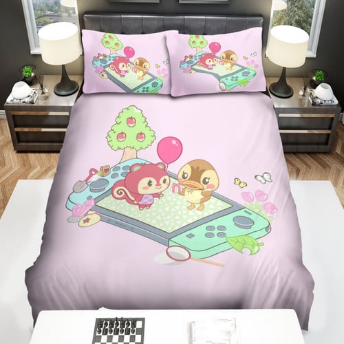 Animal Crossing Poppy And Molly Exchanging Gift Bed Sheets Spread  Duvet Cover Bedding Sets