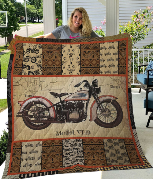 Motorcycles Pattern Quilt Blanket