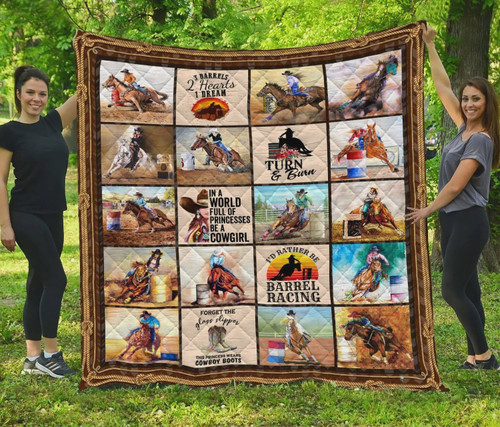 Barrel Racing In A World Full Of Princess Be A Cowgirl Quilt Blanket Great Customized Blanket Gifts For Birthday Christmas Thanksgiving