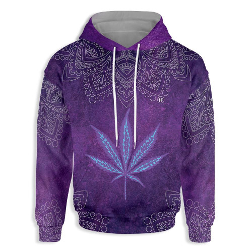 Purple Hippie Marijuana 3D All Over Print Hoodie, Or Zip-up Hoodie