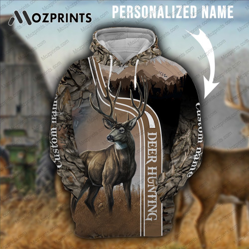 Personalized Name Deer Hunting 3d All Over Printed Hoodie