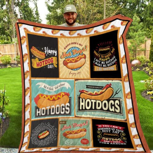 Just Say Hot Dog And I Will Turn Around Quilt Blanket Great Customized Gifts For Birthday Christmas Thanksgiving Perfect Gifts For Hot Dog Lover