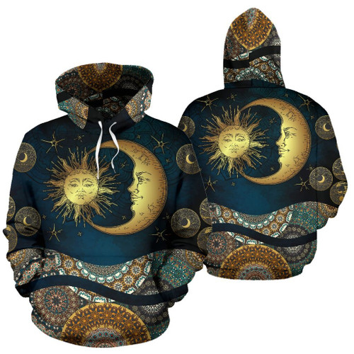Sun And Moon Mandala Style 3D All Over Print Hoodie, Or Zip-up Hoodie