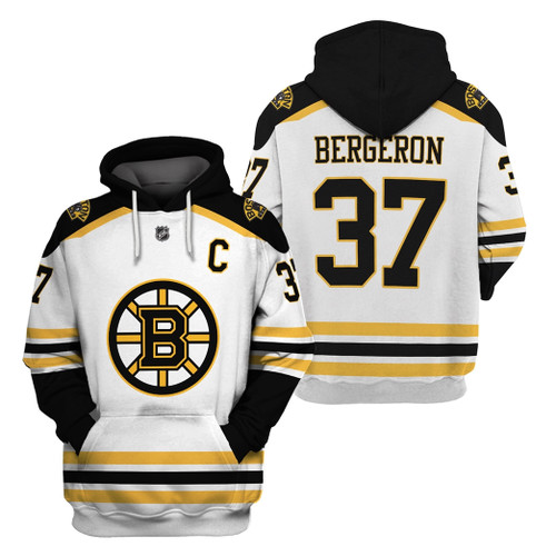 Nhl Boston Bruins Patrice Bergeron 37 White For Fans 3d All Over Print Hoodie, Or Zip-up Hoodie
