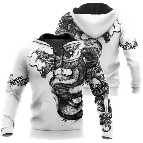 Snake Tattoo 3D All Over Print Hoodie, Or Zip-up Hoodie
