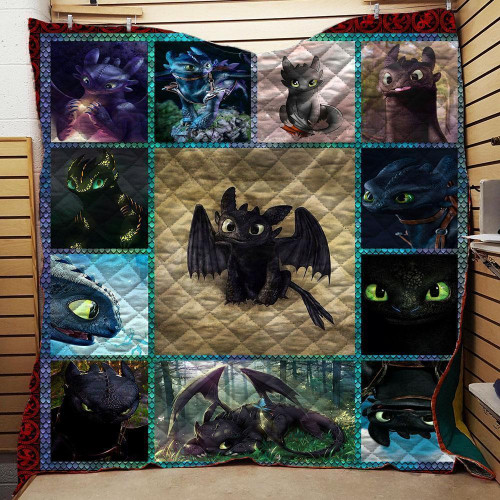 Toothless Dragon Quilt Blanket