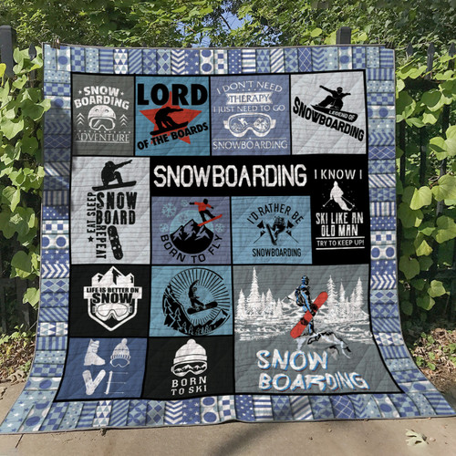 I'd Rather Be Snowboarding Quilt Blanket