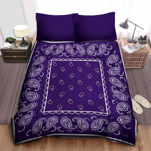 Royal Purple Bandana Bedding Set (Duvet Cover & Pillow Cases)