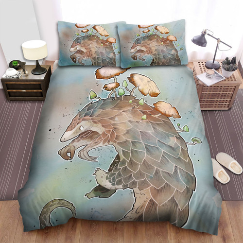 The Wildlife -The Mushroom Pangolin Art Bed Sheets Spread Duvet Cover Bedding Sets