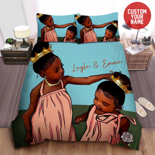 Black Sisters Fix Your Sisters Crown Without Letting World Know It Was Crooked Black Girl Magic Custom Name Duvet Cover Bedding Set