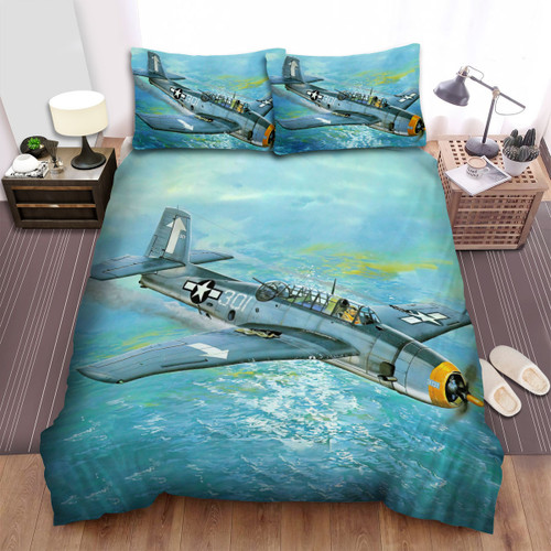 Military Weapon Ww2 The Us Plane - Tbm-3 Avenger Bed Sheets Spread Duvet Cover Bedding Sets