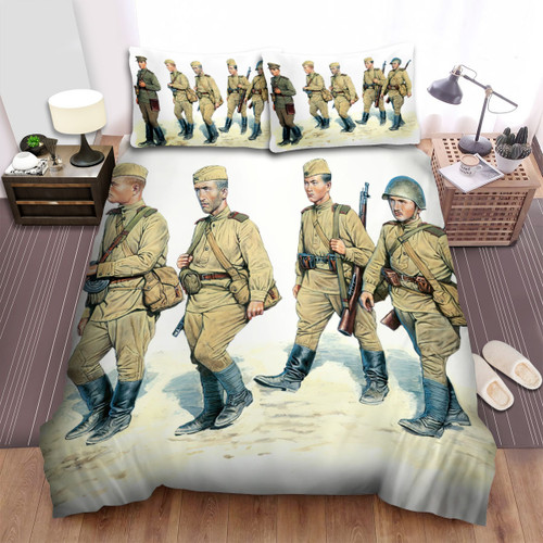 Ww2 Soviet Red Army - Soviet Army Uniform 1944 Bed Sheets Spread Duvet Cover Bedding Sets