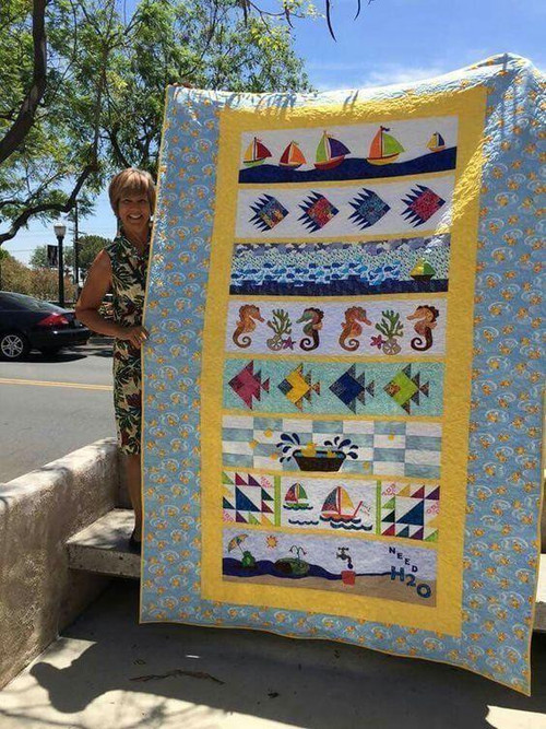 Ocean Sailboat Seahorse Fish Colorful Yellow Line Quilt Blanket Great Customized Blanket Gifts For Birthday Christmas Thanksgiving