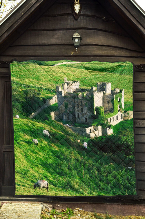 Ireland beauty Scenery, Castle The Rock Of Cashel Quilt Blanket Great Customized Blanket Gifts For Birthday Christmas Thanksgiving