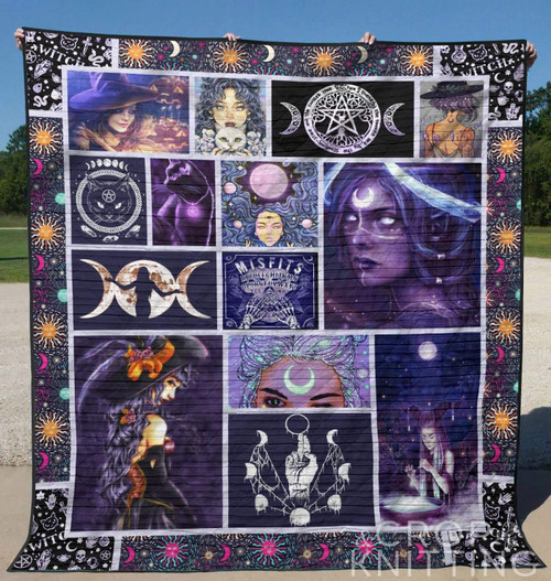Wicca Girl Symbol Quilt Blanket Great Customized Gifts For Birthday Christmas Thanksgiving Perfect Gifts For Wicca Lover
