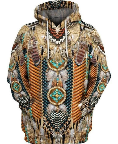 Native American Feather 3D All Over Print Hoodie, Or Zip-up Hoodie
