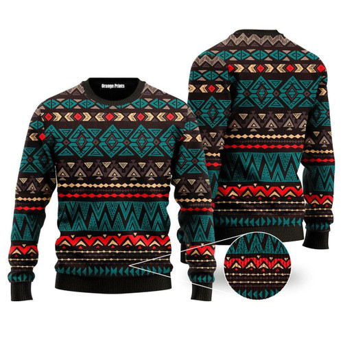 Native Aztec Navajo Ugly Christmas Sweater, Native Aztec Navajo 3D All Over Printed Sweater