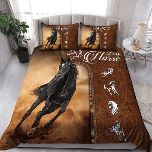 Love Horse Art Duvet Cover Bedding Set