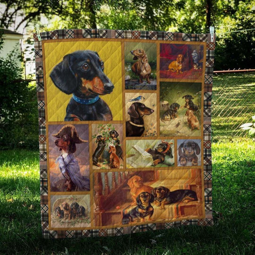 Dachshund Dogs Friends Dogs Quilt Blanket