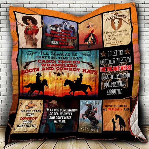 Horse Cowgirl Home Is Where My Horses Are Quilt Blanket Great Customized Gifts For Birthday Christmas Thanksgiving Perfect Gifts For Horse Lover