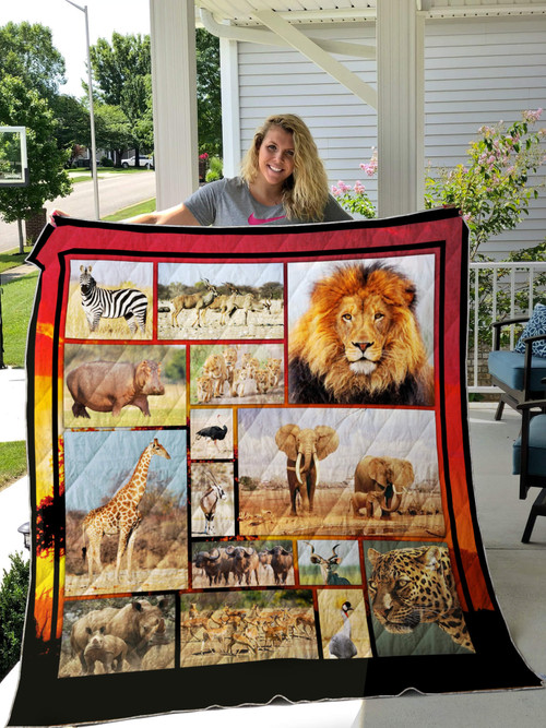 Africa Wildlife Quilt Blanket Great Customized Gifts For Birthday Christmas Thanksgiving Perfect Gifts For Wildlife Lover