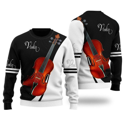 Violin Music Ugly Christmas Sweater, Violin Music 3D All Over Printed Sweater