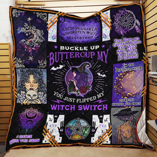 Wicca You Just Flipped My Witch Switch Quilt Blanket Great Customized Gifts For Birthday Christmas Thanksgiving Perfect Gifts For Wicca Lover