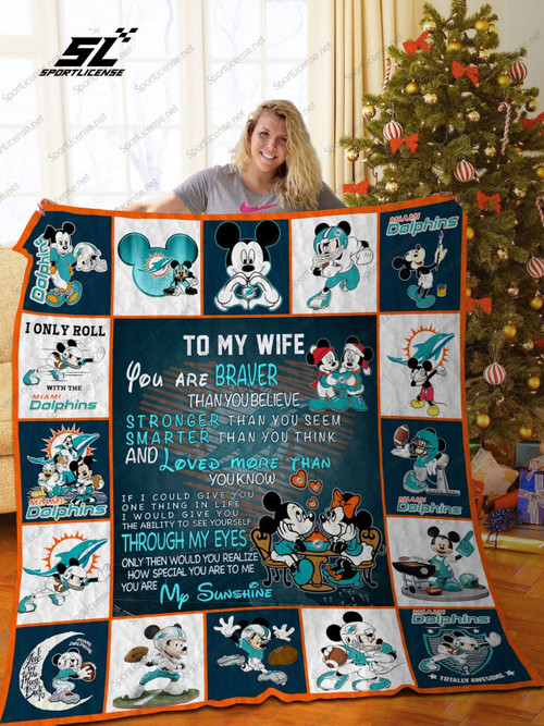 Bl – Miami Dolphins, To My Wife Quilt Blanket