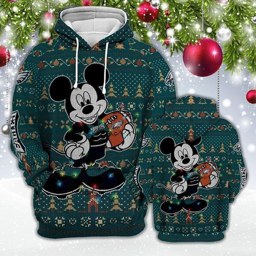 Colorful Christmas Pattern Mickey Ball For Unisex 3d All Over Print Hoodie, Or Zip-up Hoodie