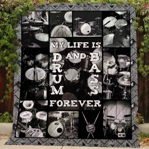My Life Is Drum And Bass Quilt Blanket Great Customized Blanket Gifts For Birthday Christmas Thanksgiving