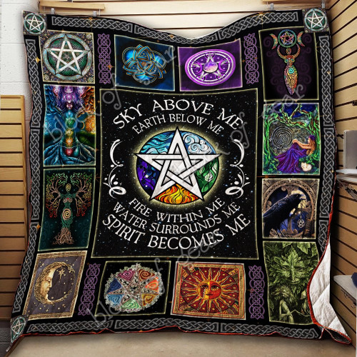 Wicca Fire Within Me Water Surrounds Me Quilt Blanket Great Customized Gifts For Birthday Christmas Thanksgiving Perfect Gifts For Wicca Lover