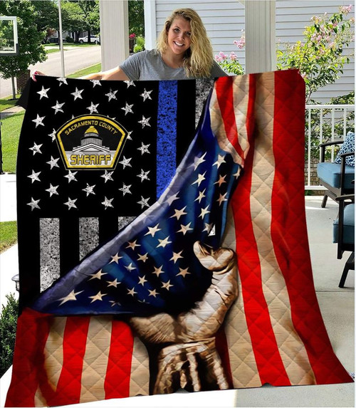 Sacramento County Sheriff Flag Quilt Blanket