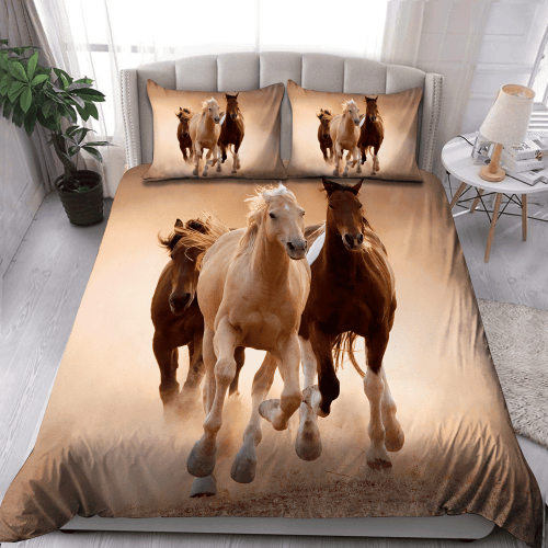Running Horses Art Duvet Cover Bedding Set