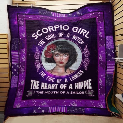 Scorpio Horoscope The Soul Of A Witch The Heart Of A Hippie Quilt Blanket Great Customized Blanket Gifts For Birthday Christmas Thanksgiving