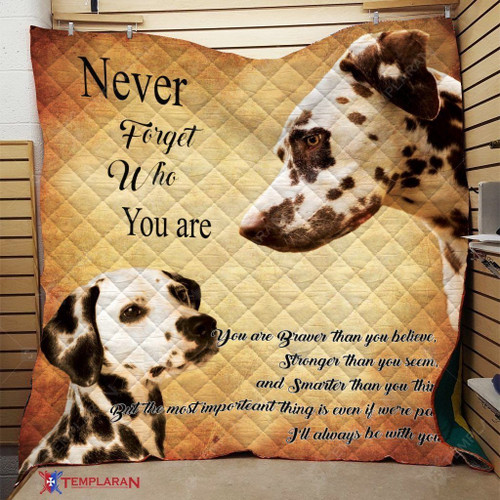 Dalmatian Dog Never Forget Who You Are Spot Dogs Quilt Blanket Great Customized Blanket Gifts For Birthday Christmas Thanksgiving
