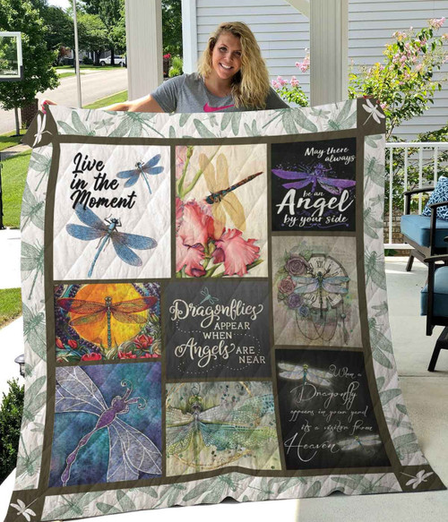 Dragonfly Live In The Moment Quilt Blanket Great Customized Blanket Gifts For Birthday Christmas Thanksgiving