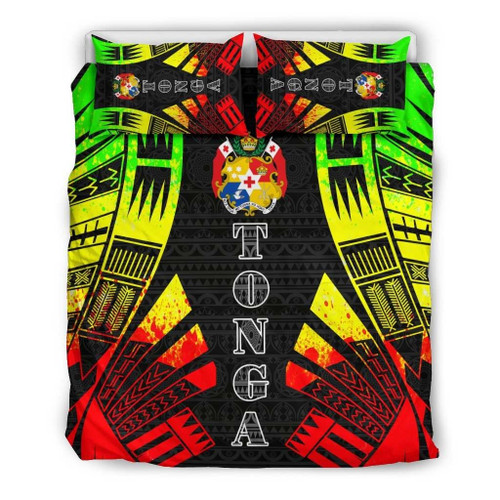 Tonga Polynesian Tattoo Reggae Cotton Bed Sheets Spread Comforter Duvet Cover Bedding Sets