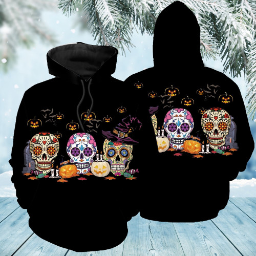 Mexican Skull 3D Hoodie All Over Print, Zip-up Hoodie