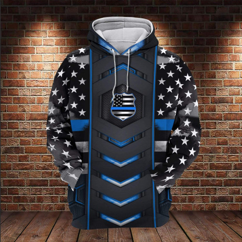 Police Back The Blue Carbon 3D All Over Print Hoodie, Or Zip-up Hoodie