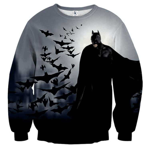 Batman With The Bats Silhouette On The Moon Ugly Sweater