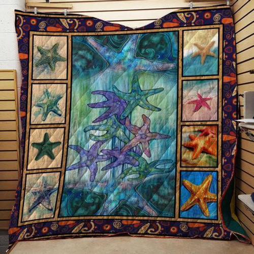 Starfish In The Ocean Quilt Blanket Great Customized Blanket Gifts For Birthday Christmas Thanksgiving