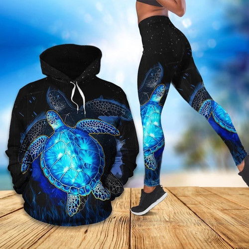 Sea Turtle Blue Awesome 3D Hoodie Legging Set Combo